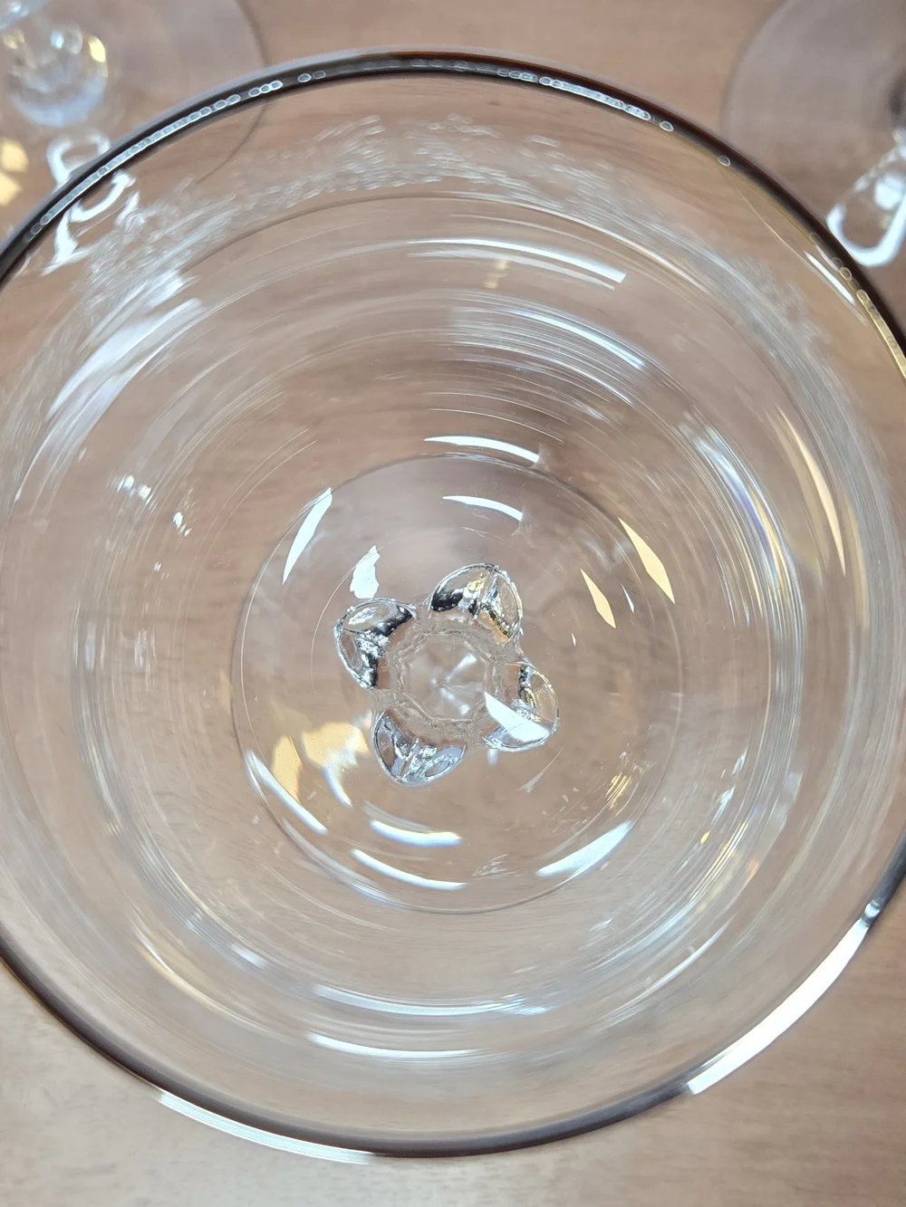 Vintage Lenox Moonspun Etched Platinum Rim Crystal Set Of 4 Wine Glasses 7